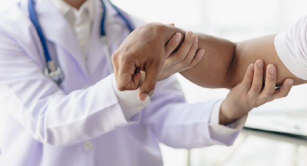 health care provider with patient arm