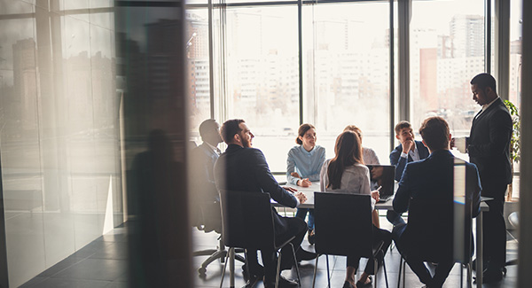 group of people in a meeting