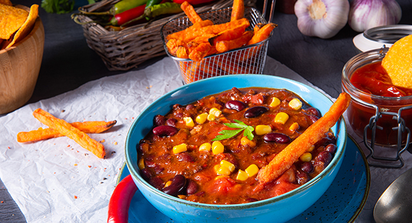Chile vegetariano casi instantáneo