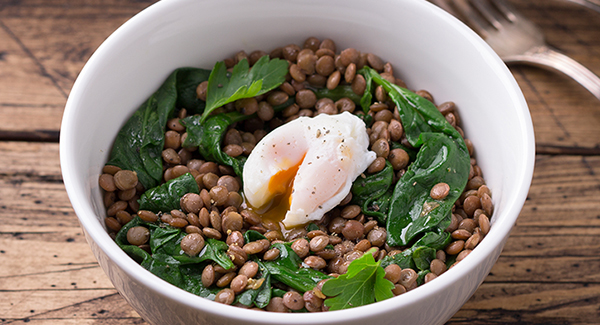Breakfast Lentils and Egg