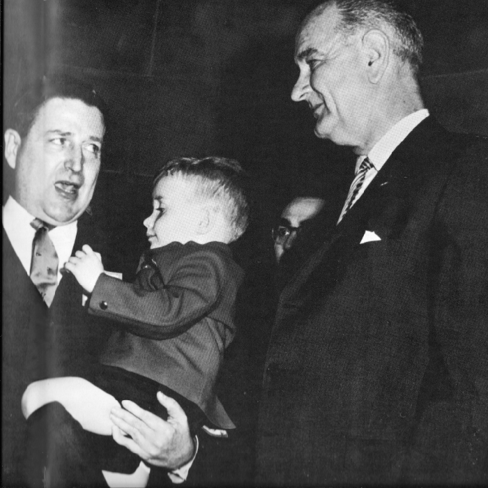 LBJ with a child