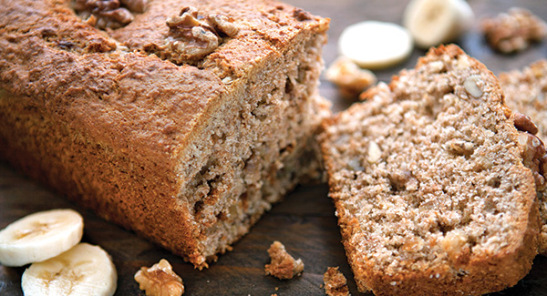 Cocoa Banana Walnut Bread