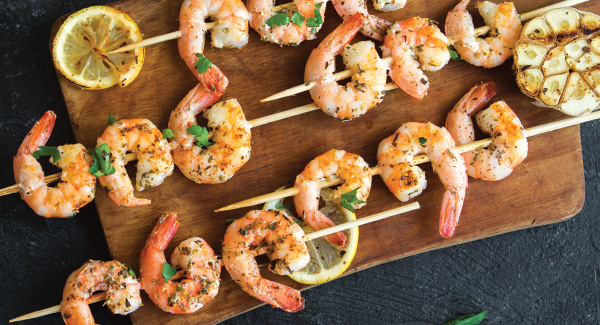 Shrimp Skewers With Garlic and Guindilla Pepper
