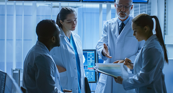 A group of doctors working together