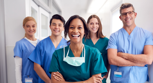 A group of doctors working together