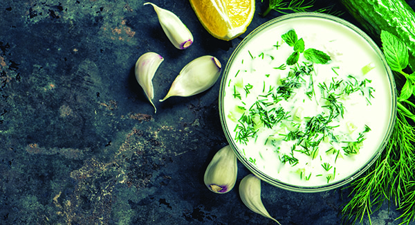 Crudités with Herb and Garlic Yogurt Dip